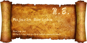 Mojszin Boriska névjegykártya
